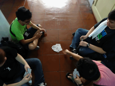 Yeah, we play cards in the halls while waiting for class